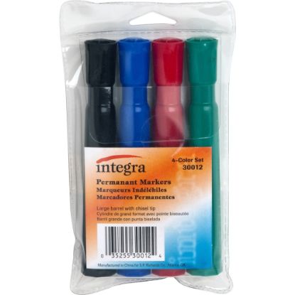 Picture of Integra Permanent Chisel Markers - Chisel Marker Point Style - Assorted - 4 / Set