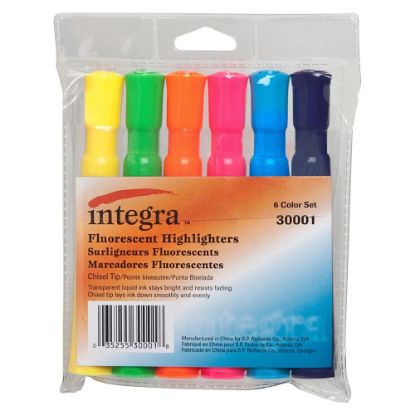 Picture of Integra Chisel Desk Liquid Highlighters, Assorted Colors, Pack Of 6