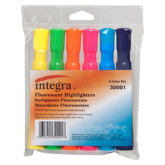 Picture of Integra Chisel Desk Liquid Highlighters, Assorted Colors, Pack Of 6