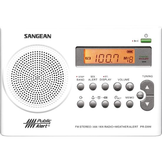 Picture of Sangean PR-D9W Radio Tuner - LCD Display - Headphone - 4 x AA