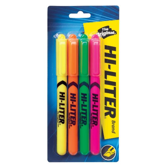 Picture of Avery Pen Style Fluorescent Highlighters - Chisel Point Style - Fluorescent Yellow, Pink, Orange, Green - 4 / Pack