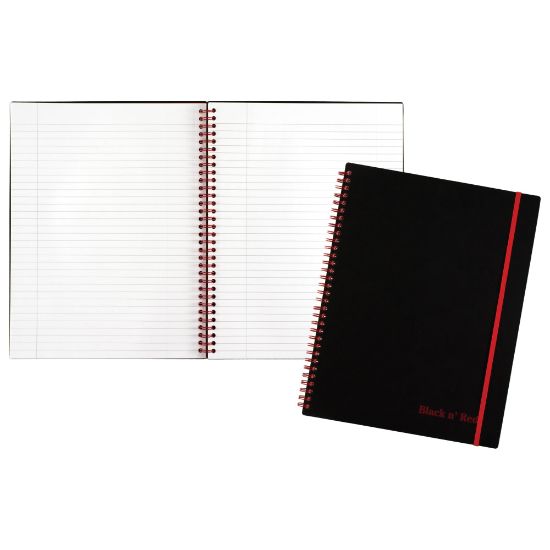 Picture of Black n Red Wirebound Notebook, 8 1/2in x 11in, 1 Subject, College Ruled, 70 Sheets, Black/Red