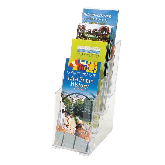 Picture of Deflecto Stand-Tall Countertop Leaflet Size Literature Display, 10inH x 47/8inW x 6 1/8inD, Clear