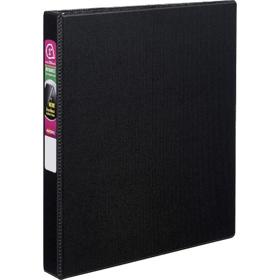 Picture of Avery Durable 3-Ring Binder With EZ-Turn Rings, 1in D-Rings, 42% Recycled, Black