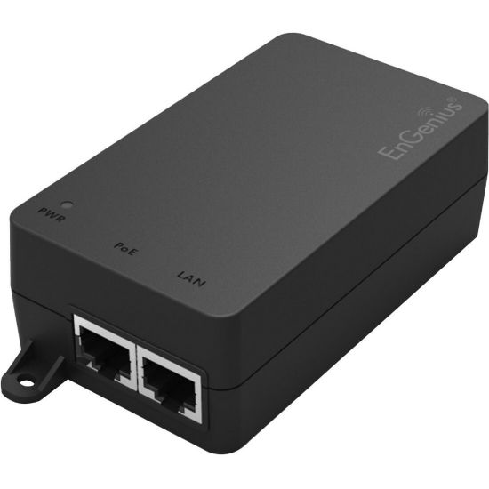 Picture of EnGenius 802.3at/af Compatible Gigabit Single Port Poe Adapter - 120 V AC, 230 V AC Input - 1 x Gigabit Ethernet Input Port(s) - 1 x Gigabit Ethernet Output Port(s) - 30 W - Wall Mountable