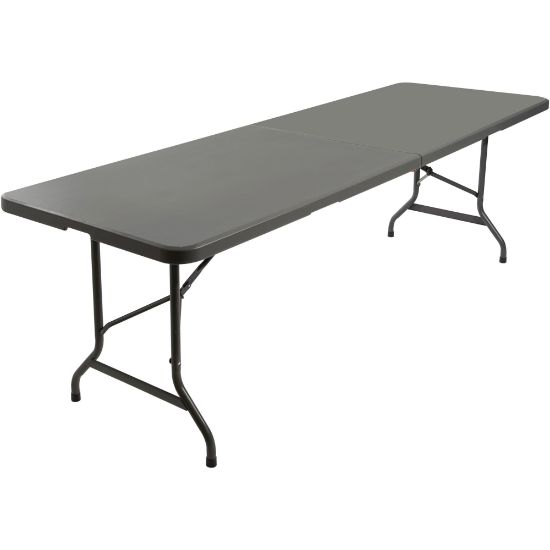 Picture of Iceberg IndestrucTable TOO Bifold Table - Rectangle Top - Contemporary Style - Adjustable Height - 96in Table Top Length x 30in Table Top Width x 2in Table Top Thickness - 29in Height - Charcoal, Powder Coated - Tubular Steel