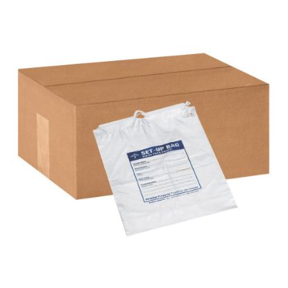 Picture of Medline Respiratory Patient Set-Up Bag, 12in x 16in, Blue/Clear, Case Of 500