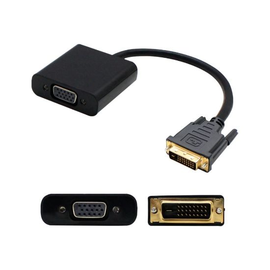 Picture of AddOn 8in DVI-D to VGA Adapter Cable - VGA adapter - single link - HD-15 (VGA) (F) to DVI-D (M) - 7.9 in - active - black