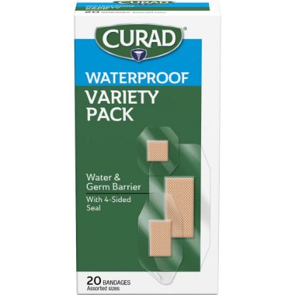 Picture of Curad Assorted Waterproof Transparent Bandages - 20/Box - Transparent - Polyurethane