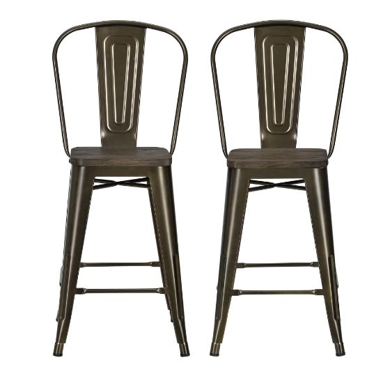 Picture of DHP Luxor Metal Counter Stool, Bronze, Set Of 2