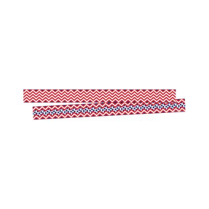 Picture of Barker Creek Double-Sided Border Strips, 3in x 35in, Chevron Red, Set Of 24