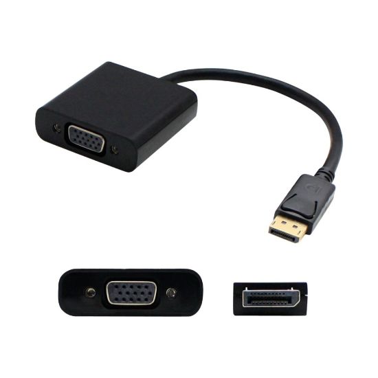 Picture of AddOn 8in DisplayPort to VGA Adapter Cable - DisplayPort cable - DisplayPort (M) to HD-15 (VGA) (F) - 7.9 in - black