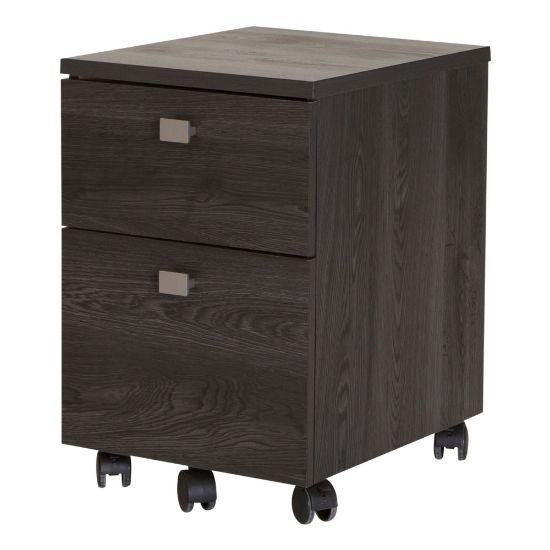 Picture of South Shore Interface 19inD Vertical 2-Drawer Mobile File Cabinet, Gray Oak