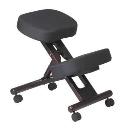 Picture of Office Star Work Smart Ergonomic Knee Chair, Black/Espresso