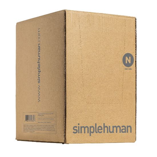 Picture of simplehuman Custom-Fit 1.18-mil Can Liners, Code N, 12-13 Gallons/45-40L, White, Bulk Pack Of 200