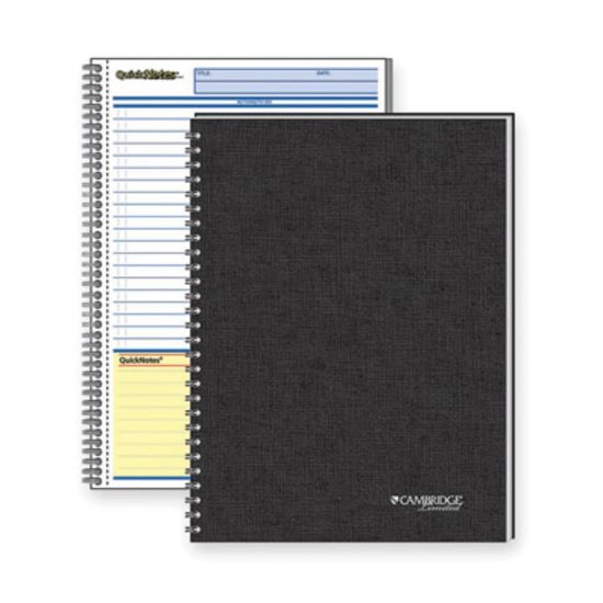 Picture of Mead QuickNotes Business Notebook, 5in x 8in, 1 Subject, 80 Sheets, Black