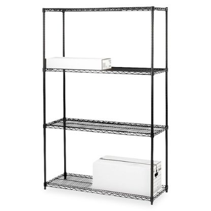 Picture of Lorell Industrial Wire Shelving Starter Unit, 36inW x 18inD, Black