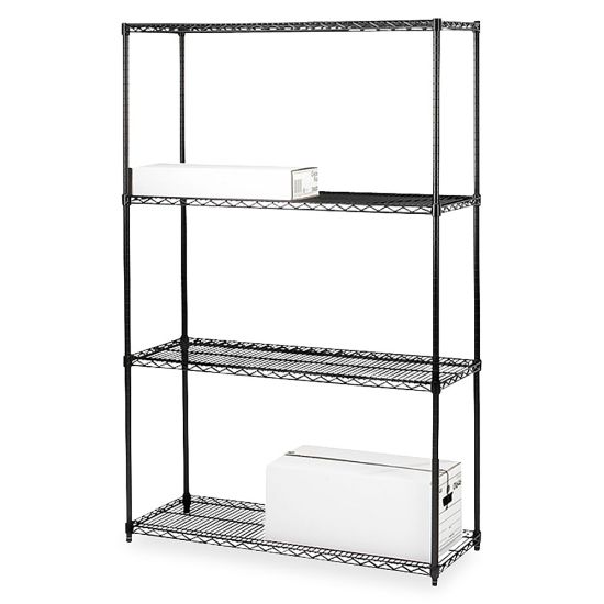 Picture of Lorell Industrial Wire Shelving Starter Unit, 36inW x 18inD, Black