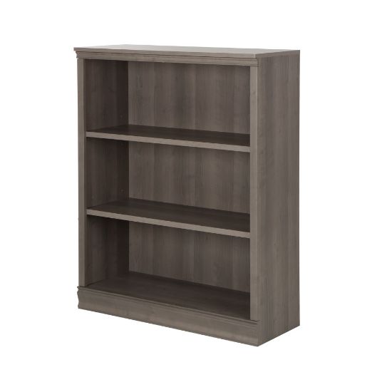 Picture of South Shore Morgan 45inH 3-Shelf Bookcase, Gray Maple