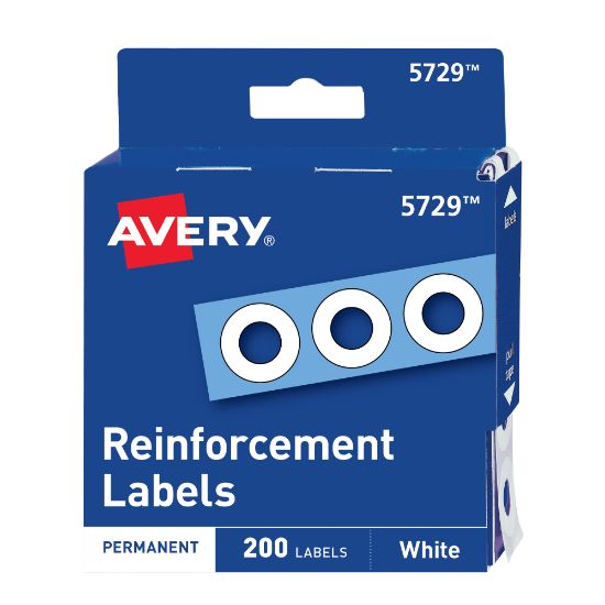 Picture of Avery Permanent Self-Adhesive Reinforcement Labels, White, Pack Of 200