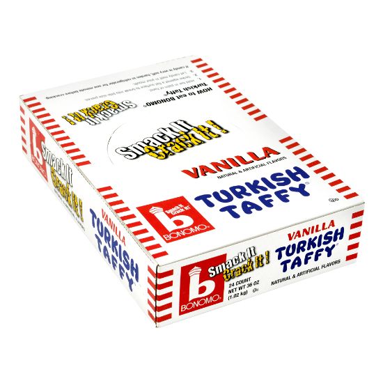 Picture of Bonomo Turkish Taffy Bars, 1.5 Oz, Vanilla, Box Of 24