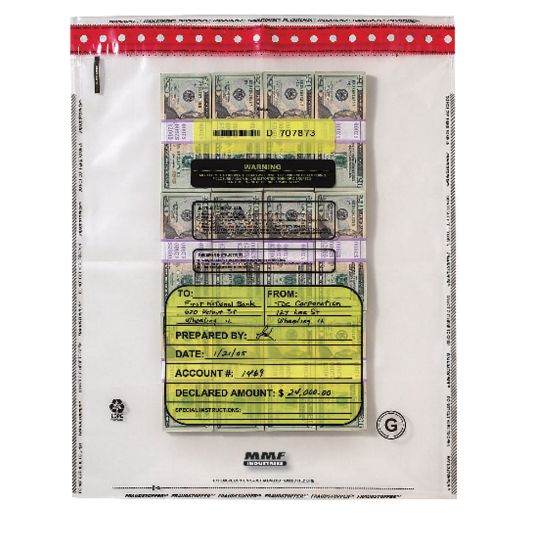 Picture of MMF Industries Tamper-Evident Bundle Bags, 20in x 20in, Clear, 8-Bundle Capacity