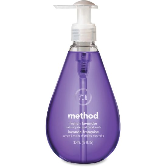 Picture of Method French Lavender Gel Hand Wash - French Lavender Scent - 12 fl oz (354.9 mL) - Pump Bottle Dispenser - Bacteria Remover - Hand - Lavender - Non-toxic, Triclosan-free, pH Balanced, Anti-irritant - 6 / Carton