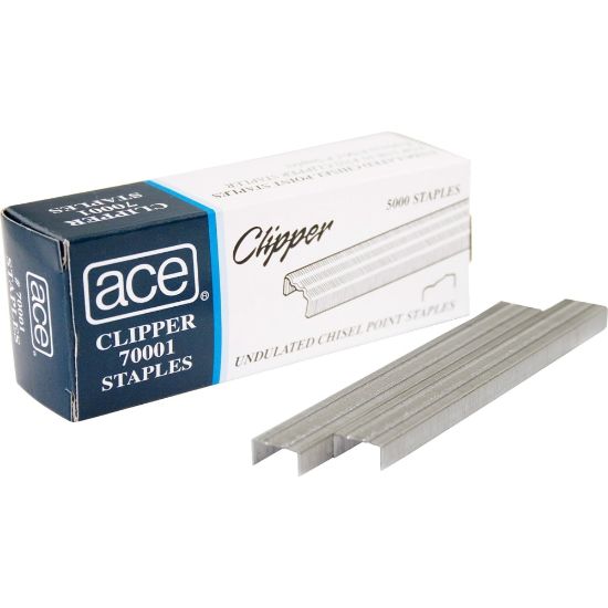 Picture of Advantus Ace Undulated Clipper Staples, 1/4in, Box Of 5000