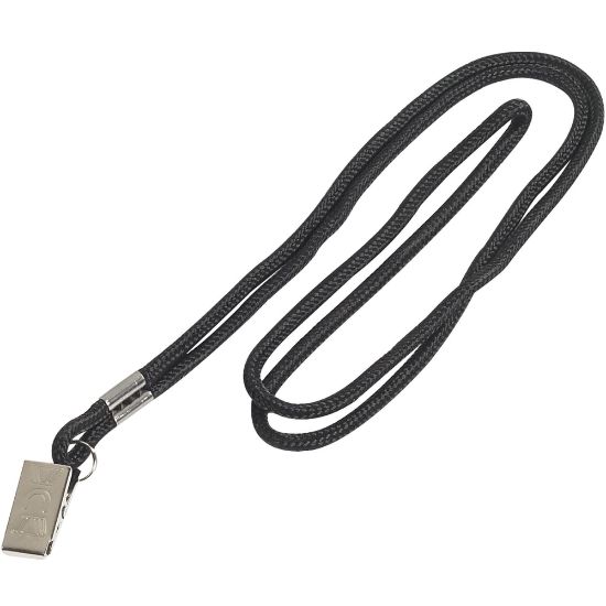 Picture of Partners Brand Standard Lanyards, With Clip, 38in, Black, Case Of 24