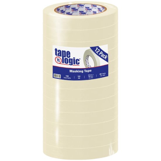 Picture of Tape Logic 2400 Masking Tape, 3in Core, 0.75in x 180ft, Natural, Pack Of 12