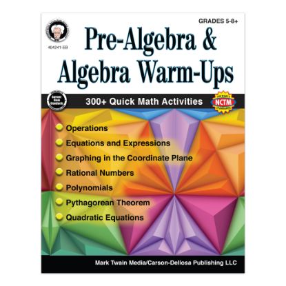 Picture of Mark Twain Media Pre-Algebra And Algebra Warm-Ups Workbook, Grades 5 - 12