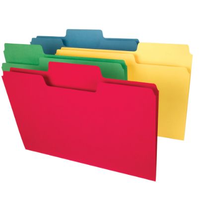 Picture of Smead SuperTab Heavyweight File Folders, Legal Size, Assorted Colors, Box Of 50