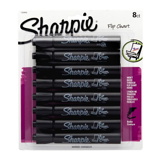 Picture of Sharpie Flip Chart Markers, Black, Pack Of 8