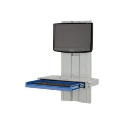 Picture of Capsa Healthcare Premium Slim Line w/Work Surface/CPU Holder - Mounting kit (wall mount, CPU holder, VESA adapter, keyboard tray, work surface) - for LCD display / PC equipment - medical - screen size: up to 24in - wall-mountable