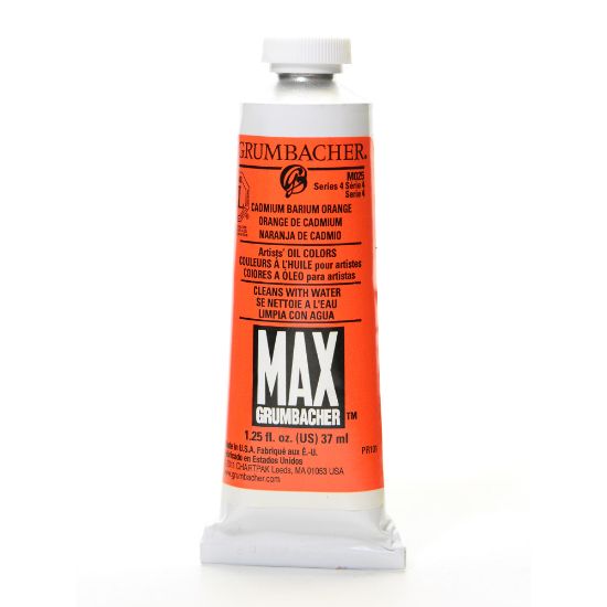 Picture of Grumbacher Max Water Miscible Oil Colors, 1.25 Oz, Cadmium Barium Orange