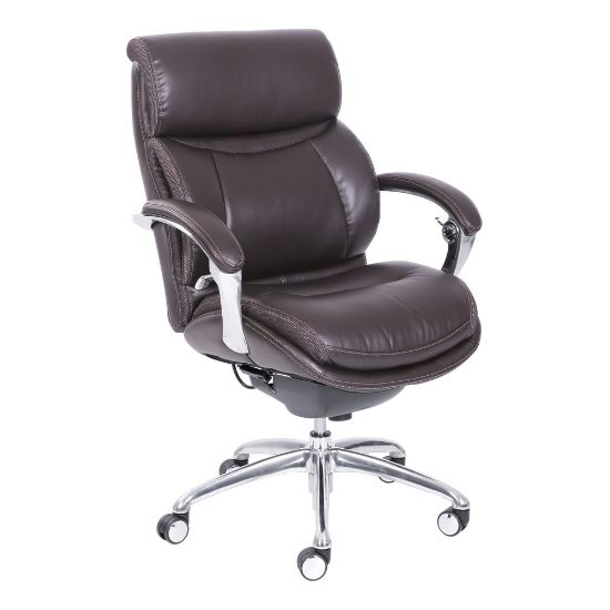 Picture of Serta iComfort i5000 Bonded Leather Mid-Back Managers Chair, Chocolate/Silver