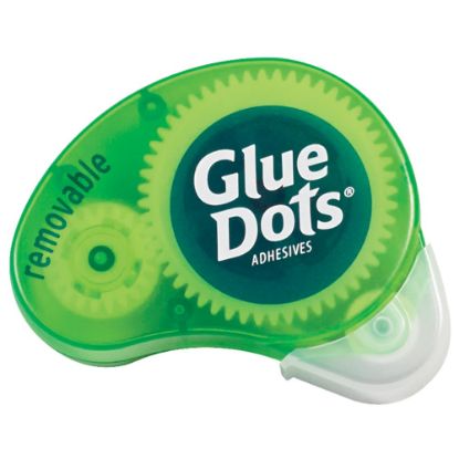 Picture of Glue Dots Dot N Go Dispensers, Removable, Clear/Green, Case Of 6