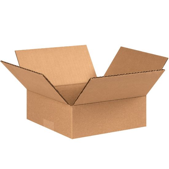 Picture of Partners Brand Flat Corrugated Boxes, 8in x 8in x 2in, Kraft, Pack Of 25 Boxes