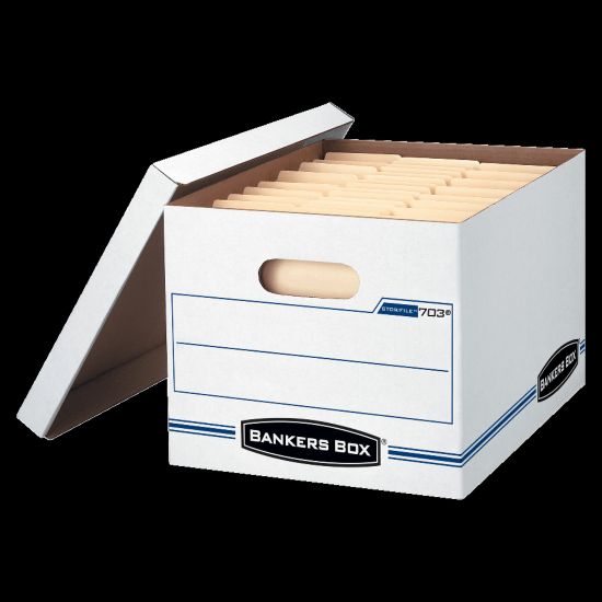 Picture of Bankers Box Stor/File Boxes With Lift-Off Lids, Letter/Legal Size, 12 1/2in x 16 5/16in x 10 1/2in, White