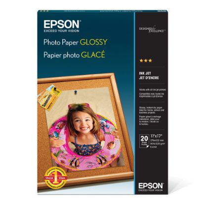 Picture of Epson Glossy Photo Paper, Ledger Size (11in x 17)", Pack Of 20 Sheets