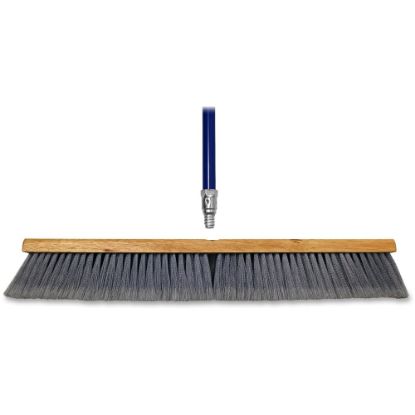 Picture of Genuine Joe Floor Sweep - 24in Handle Width - 60in Handle Length - Metal Handle - 1 Each - Gray