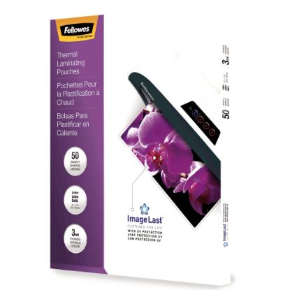 Picture of Fellowes ImageLast Thermal Laminating Pouches, UV Protection, 9in x 11 1/2in, 3 Mil, Glossy, Pack Of 50