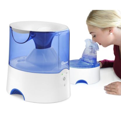 Picture of Crane 2-In-1 Warm Mist Humidifier and Personal Steam Inhaler, 0.5 Gallon, 6 1/2in x 8in x 8 1/2in, Blue/White