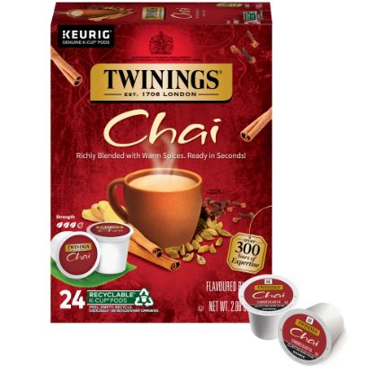 Picture of Twinings of London Chai Tea Single-Serve K-Cup Pods, 0.11 Oz, Box Of 24