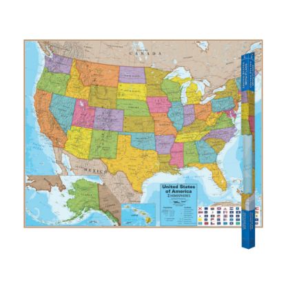 Picture of Round World Products Hemispheres Laminated United States Maps, 38in x 48in, Pack Of 2