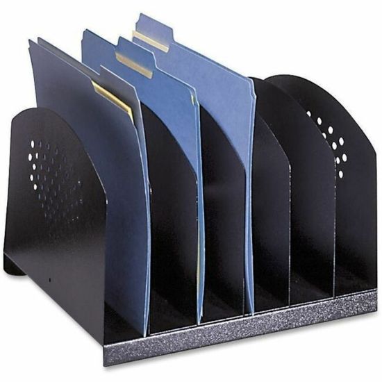 Picture of Safco Steel Desk Racks - 6 Compartment(s) - 2in - 8in Height x 12.1in Width x 11.1in DepthDesktop - Powder Coated - Black - Steel - 1 Each