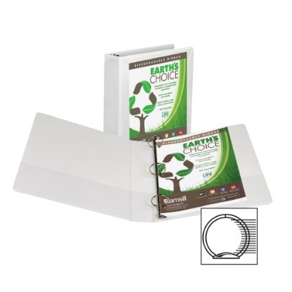 Picture of Samsill Earths Choice Insertable Vue 3-Ring Binder, 2in Round Rings, 63% Recycled, White