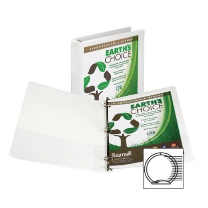 Picture of Samsill Earths Choice Insertable Vue 3-Ring Binder, 1in Round Rings, White