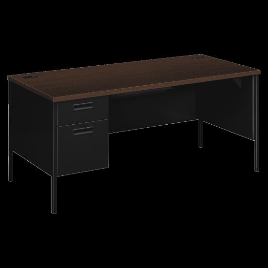 Picture of HON Metro Classic 66inW Left-Pedestal Computer Desk, Mocha/Black