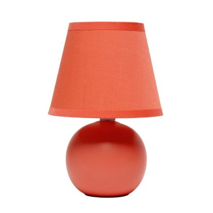 Picture of Simple Designs  Mini Ceramic Globe Table Lamp, 8.66inH, Orange